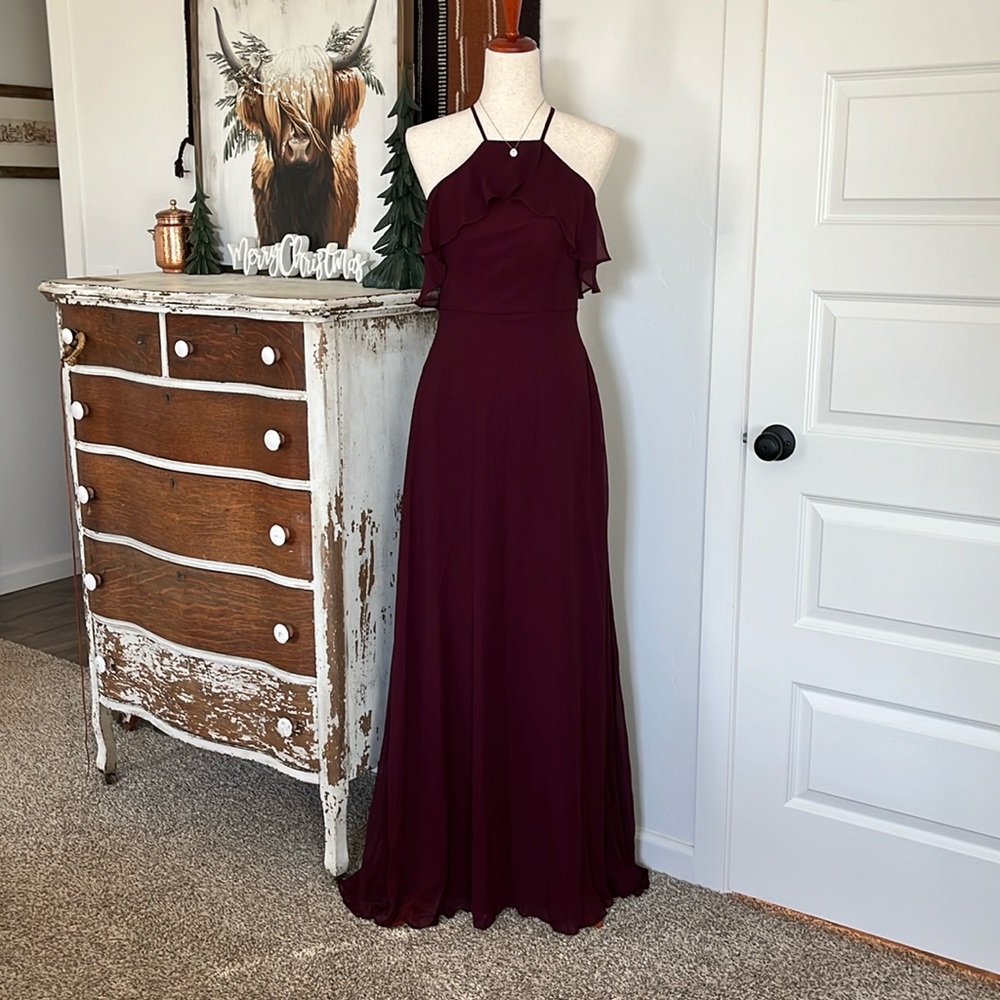 Birdy Grey Cabernet wine palette medium dress bridesmaid prom evening flowing
